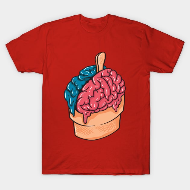 ice-cream brain illustration T-Shirt by Mako Design 